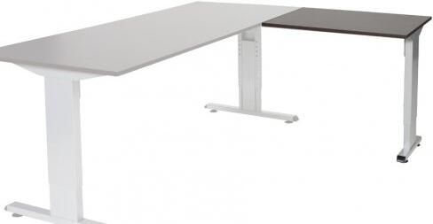 Schaffenburg T-lines aanbouwtafel hoogte instelbaar (61-90cm) met 80x60cm wenge donker 20mm blad en aluminium (RAL9006) t-poot frame met rechte tenen