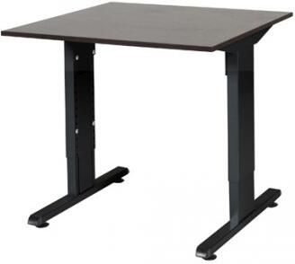 Schaffenburg T-lines bureau hoogte instelbaar (61-90cm) met 80x80cm wenge donker 20mm blad en zwart (RAL9011) t-poot frame met rechte tenen