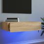 VidaXL Tv-meubel met LED-verlichting 60x35x15 5 cm sonoma eikenkleurig - Thumbnail 1