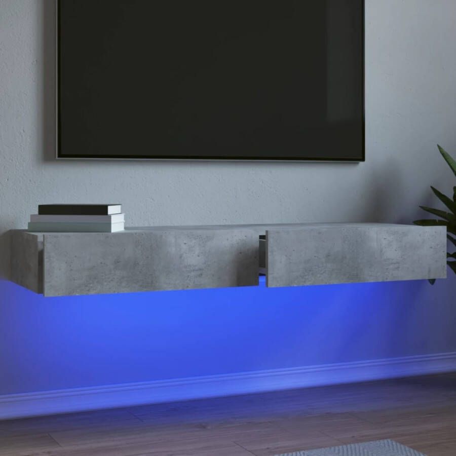 VidaXL Tv-meubels met LED-verlichting 2 st 60x35x15 5 cm betongrijs
