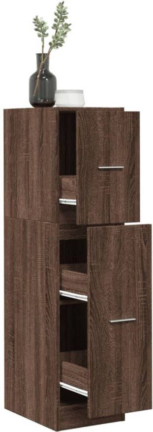 VidaXL Apothekerskast 30x41x118 cm bewerkt hout bruin eikenkleurig