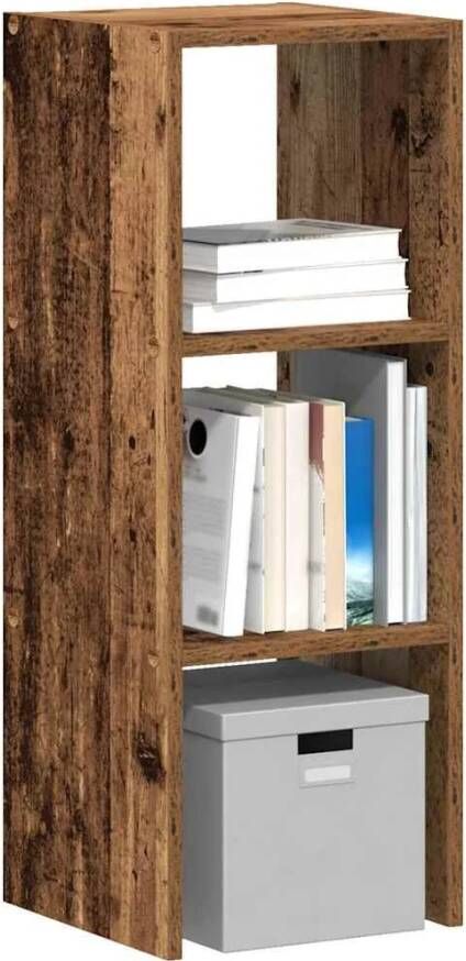 VidaXL Boekenkast stapelbaar 30x30x80 cm bewerkt hout oud houtkleurig