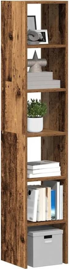 VidaXL Boekenkasten 2 st stapelbaar 30x30x80 cm bewerkt hout oud hout