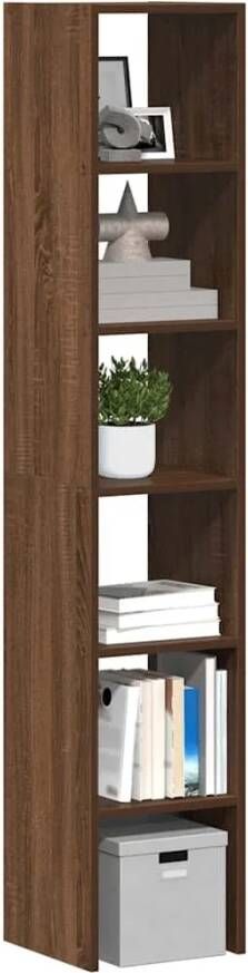 VidaXL Boekenkasten 2st stapelbaar 30x30x80cm bewerkt hout bruin eiken