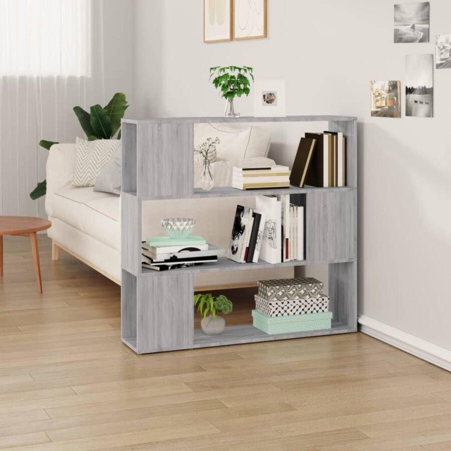 VidaXL Boekenkast kamerscherm 100x24x94 cm grijs sonoma eikenkleurig