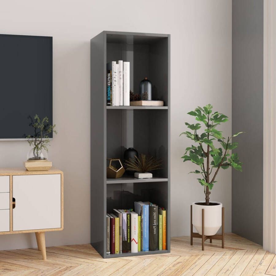 VidaXL Boekenkast tv-meubel 36x30x114 cm bewerkt hout hoogglans grijs