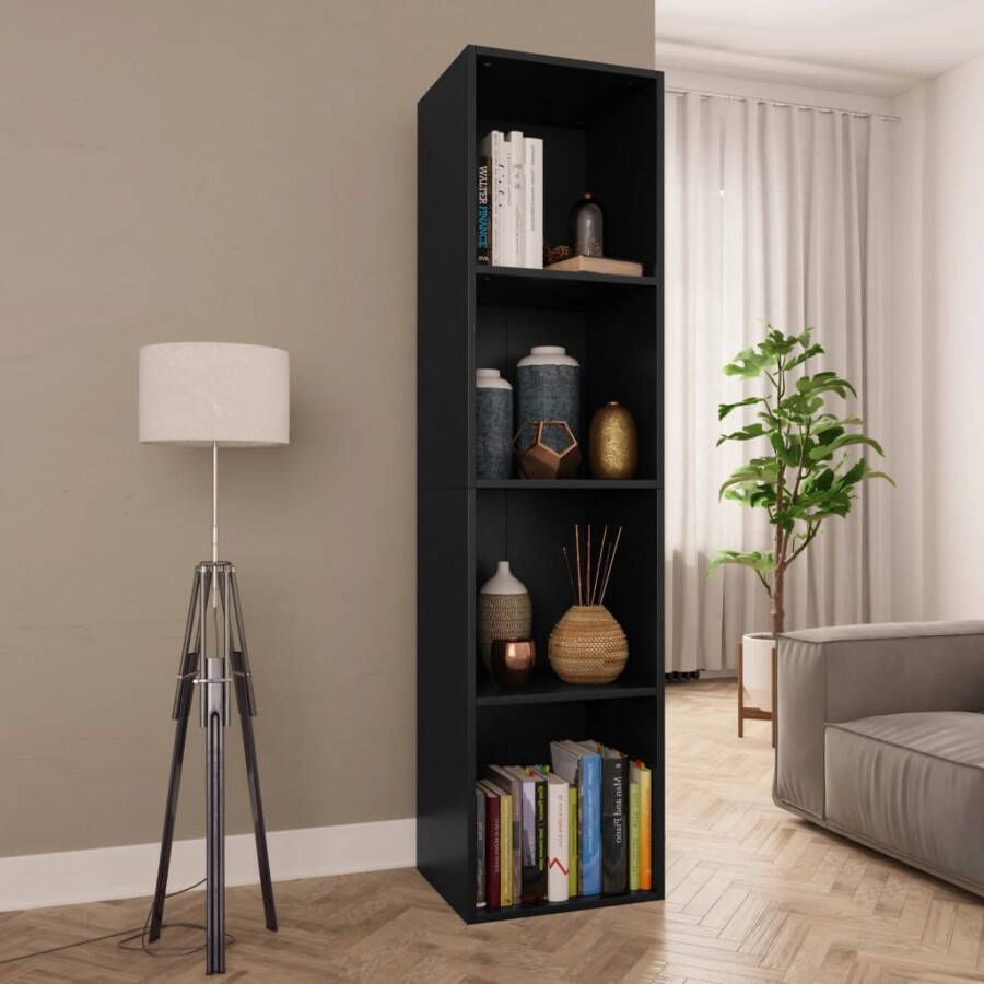 VidaXL Boekenkast tv-meubel 36x30x143 cm bewerkt hout zwart