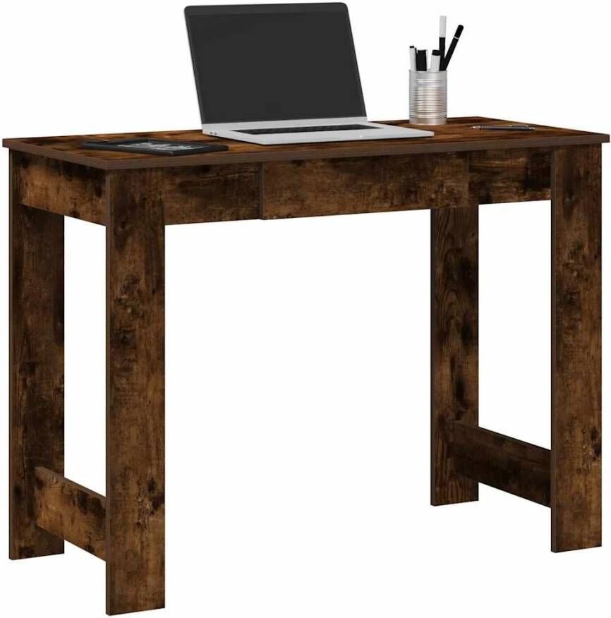 VidaXL Bureau 100x45x75 cm bewerkt hout gerookt eikenkleurig