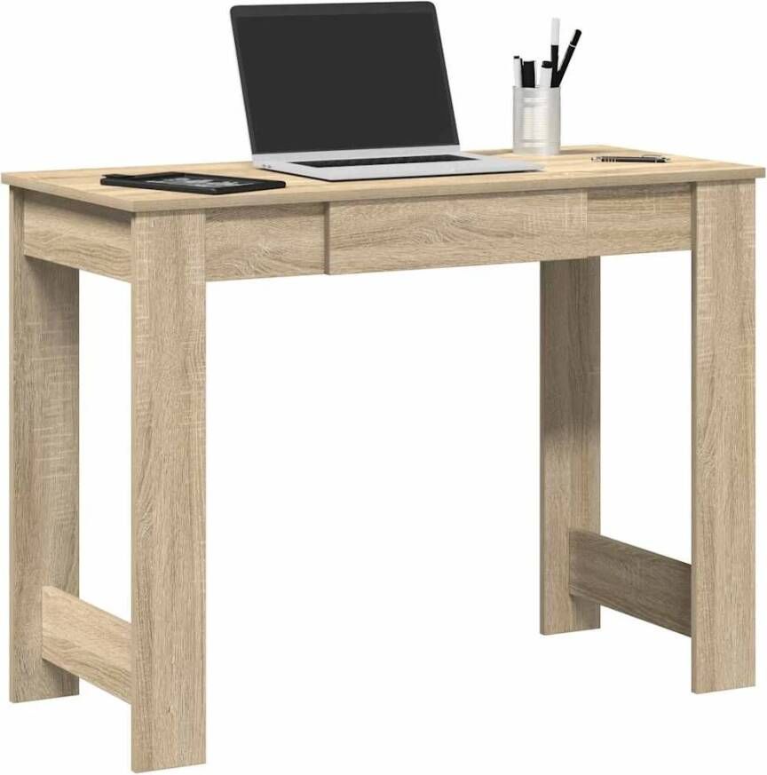 VidaXL Bureau 100x45x75 cm bewerkt hout sonoma eikenkleurig