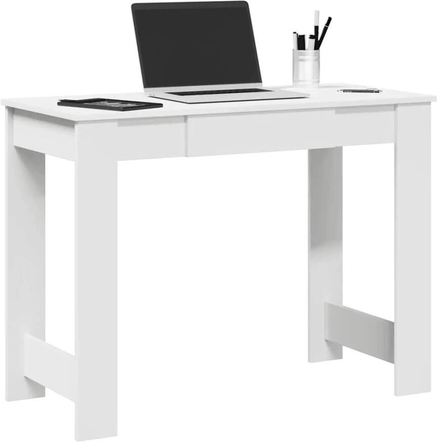 VidaXL Bureau 100x45x75 cm bewerkt hout wit