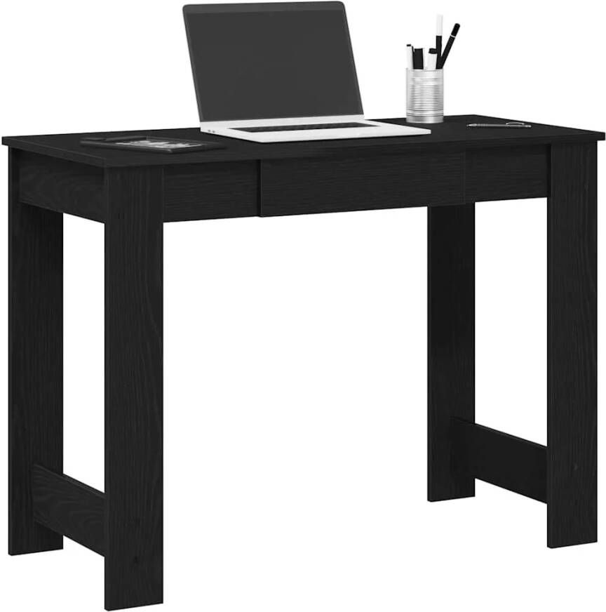 VidaXL Bureau 100x45x75 cm bewerkt hout zwart