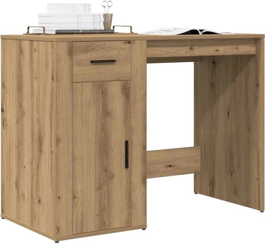 VidaXL Bureau 100x49x75 cm bewerkt hout artisanaal eikenkleur