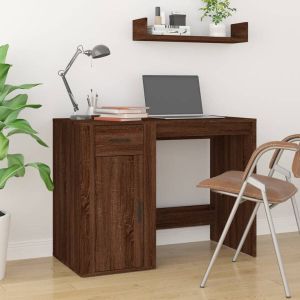 VidaXL Bureau 100x49x75 cm bewerkt hout bruineikenkleurig