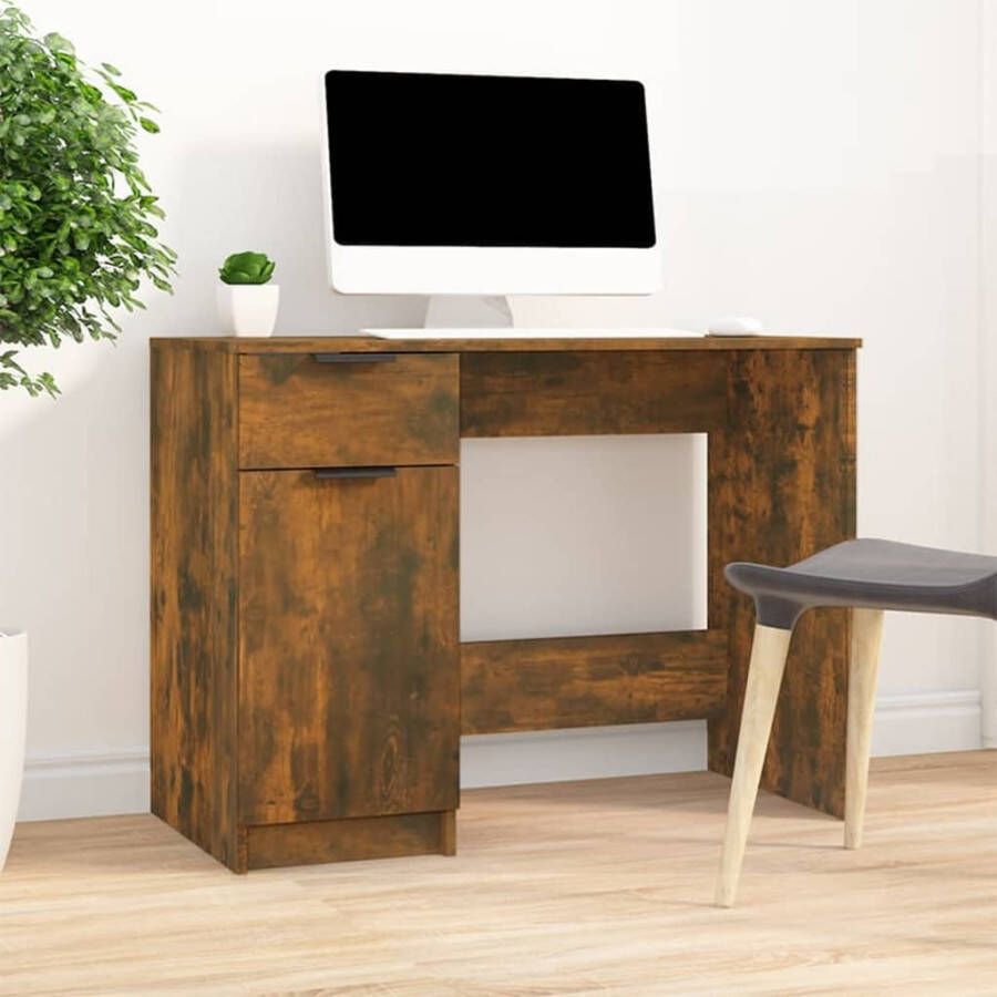 VidaXL Bureau 100x50x75 cm bewerkt hout gerookt eikenkleurig