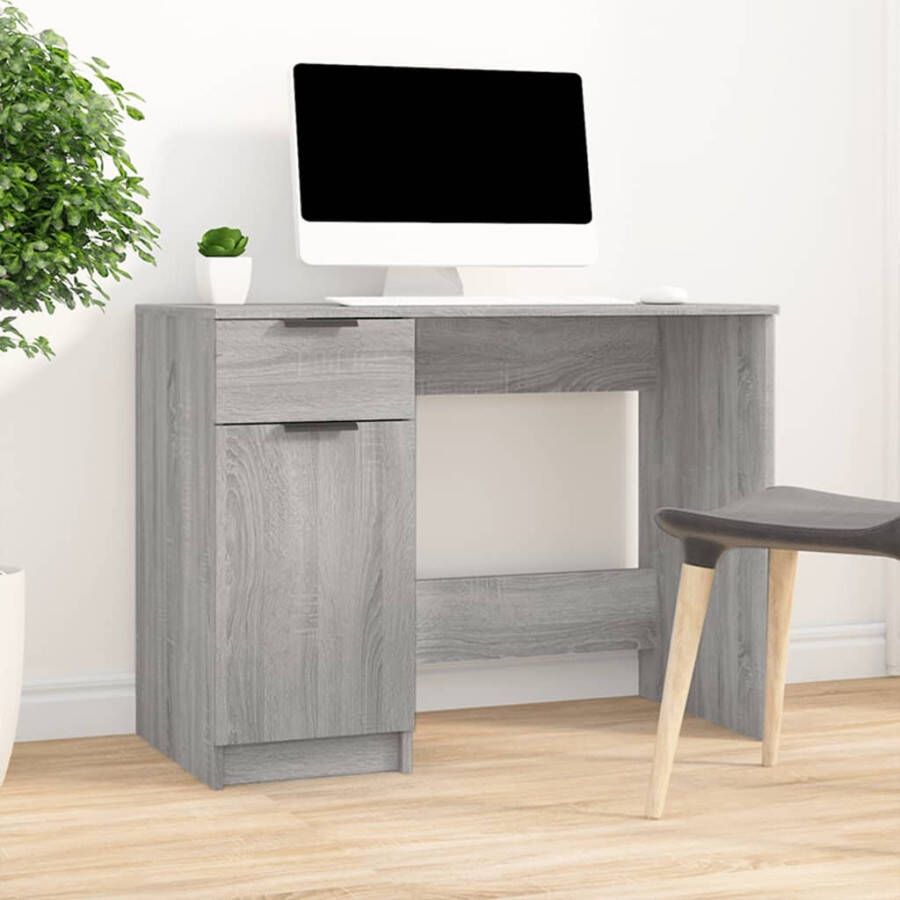 VidaXL Bureau 100x50x75 cm bewerkt hout grijs sonoma eikenkleurig