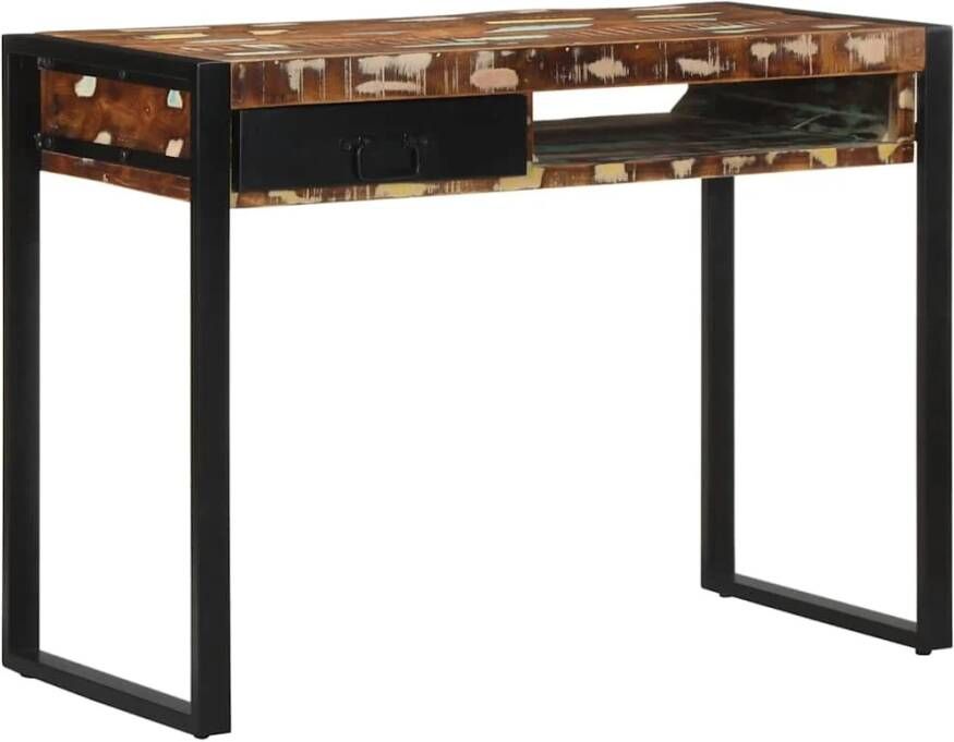 VidaXL Bureau 100x50x75 cm massief gerecycled hout meerkleurig