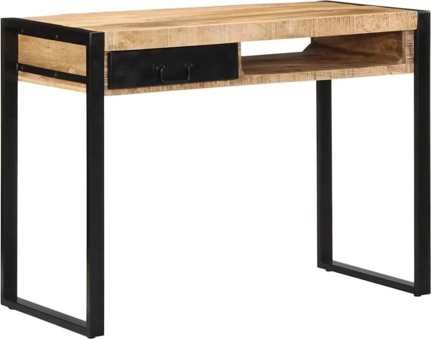 VidaXL Bureau 100x50x75 cm massief ruw mangohout