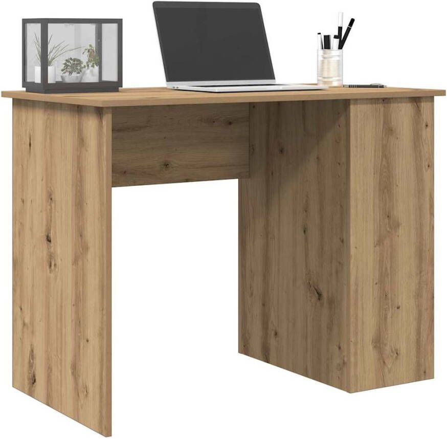 VidaXL Bureau 100x55x75 cm bewerkt hout artisanaal eikenkleur