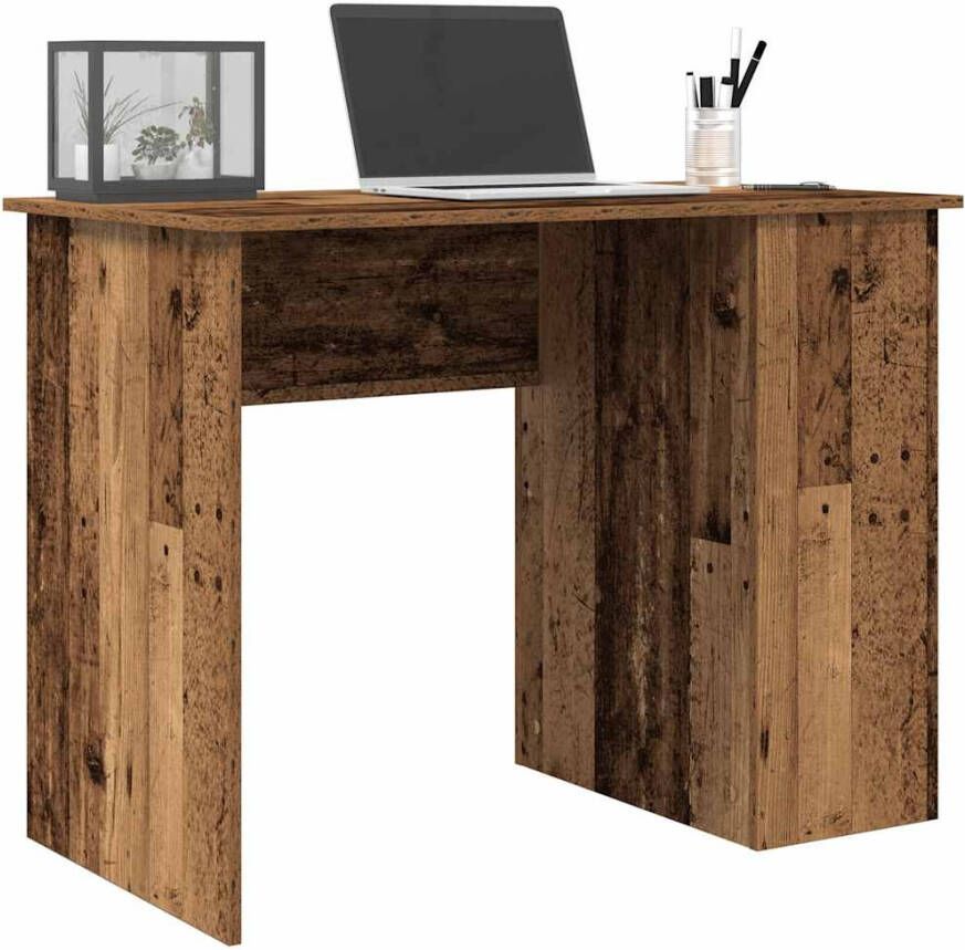 VidaXL Bureau 100x55x75 cm bewerkt hout oud houtkleurig