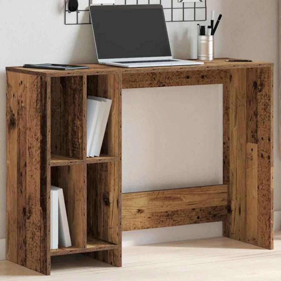 VidaXL Bureau 102 5x35x75 cm bewerkt hout oud houtkleurig