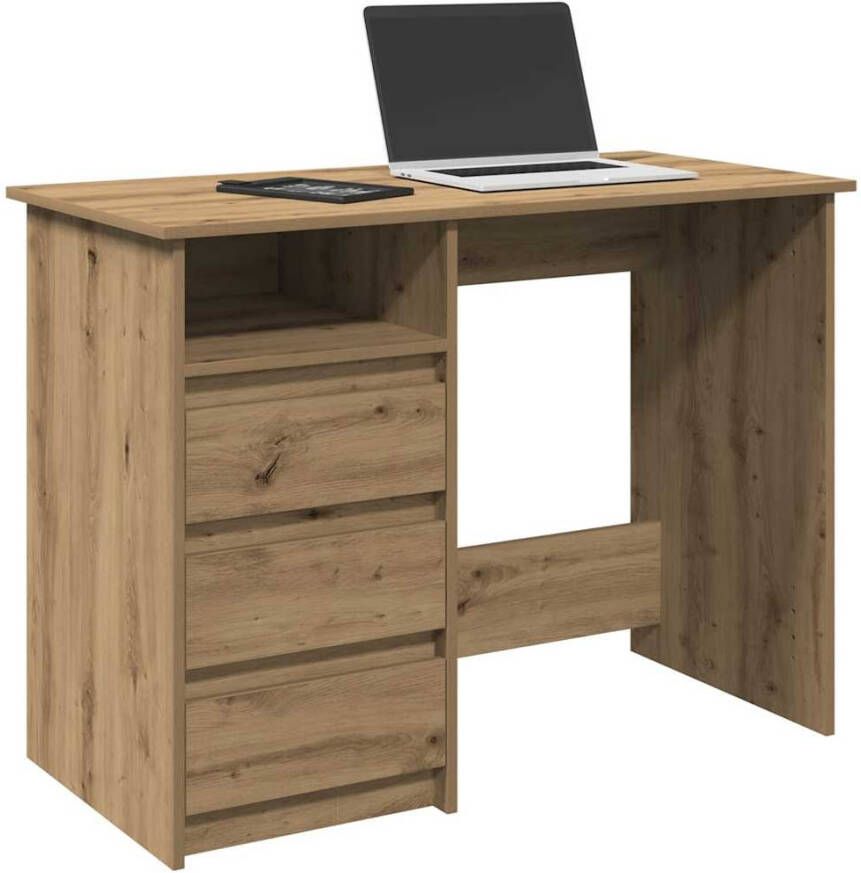 VidaXL Bureau 102x50x75 cm bewerkt hout artisanaal eikenkleurig