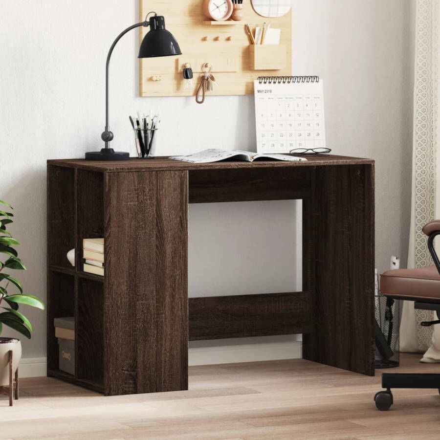 VidaXL Bureau 102x50x75 cm bewerkt hout bruin eikenkleurig