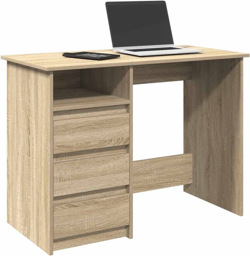 VidaXL Bureau 102x50x75 cm bewerkt hout sonoma eikenkleurig