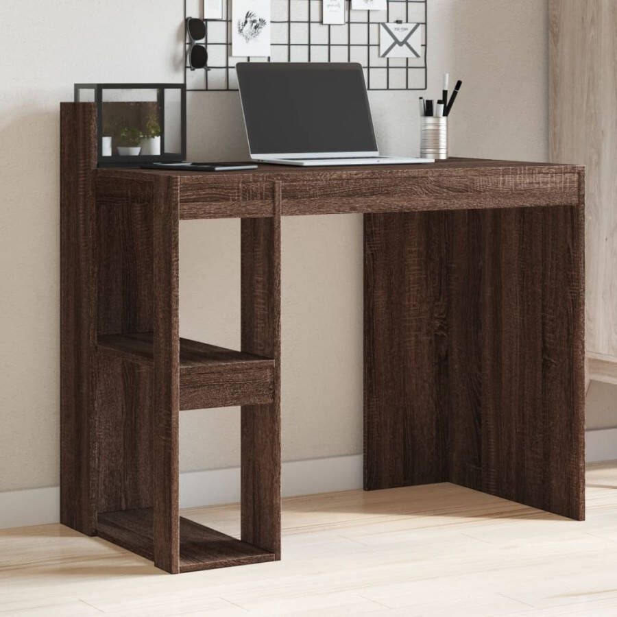 VidaXL Bureau 103 5x56 5x94 cm bewerkt hout bruin eikenkleurig