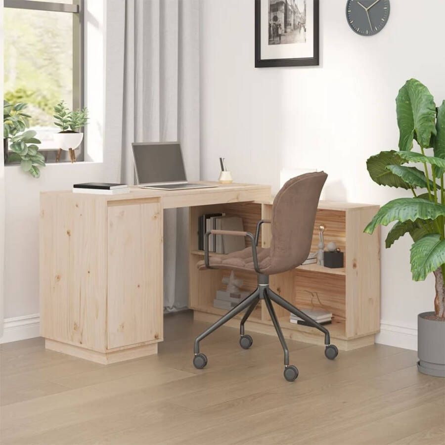 VidaXL Bureau 110x50x75 cm massief grenenhout