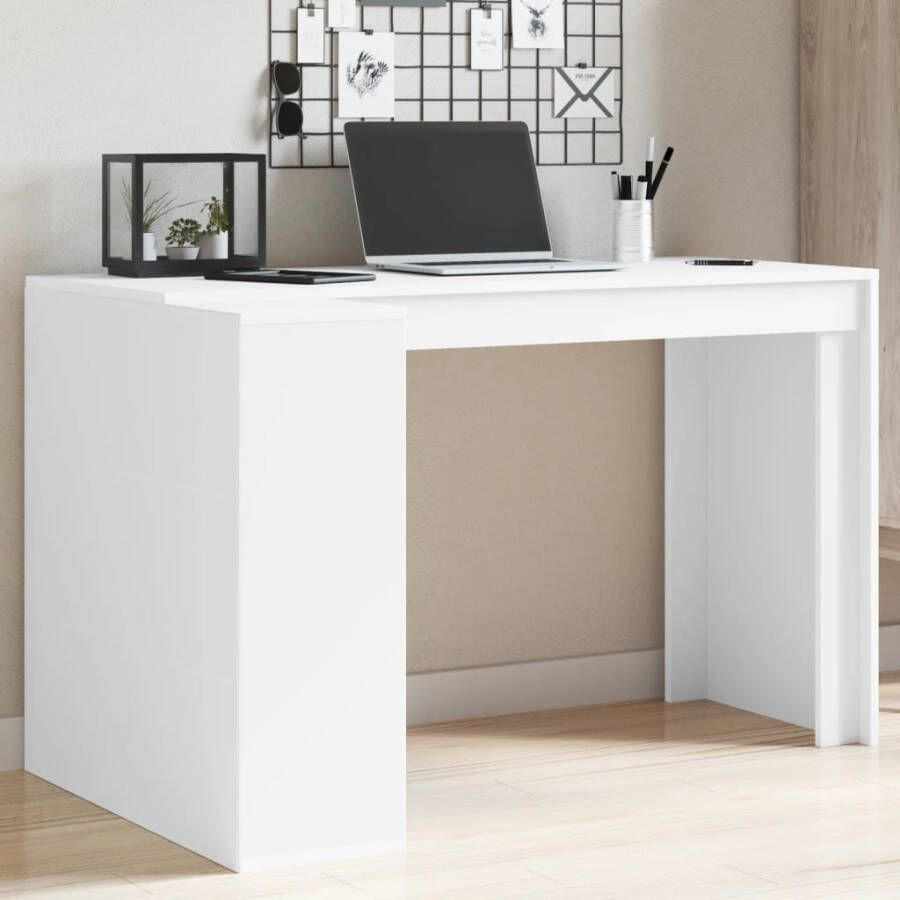 vidaXL Bureau 123 5x73 5x75 cm bewerkt hout wit