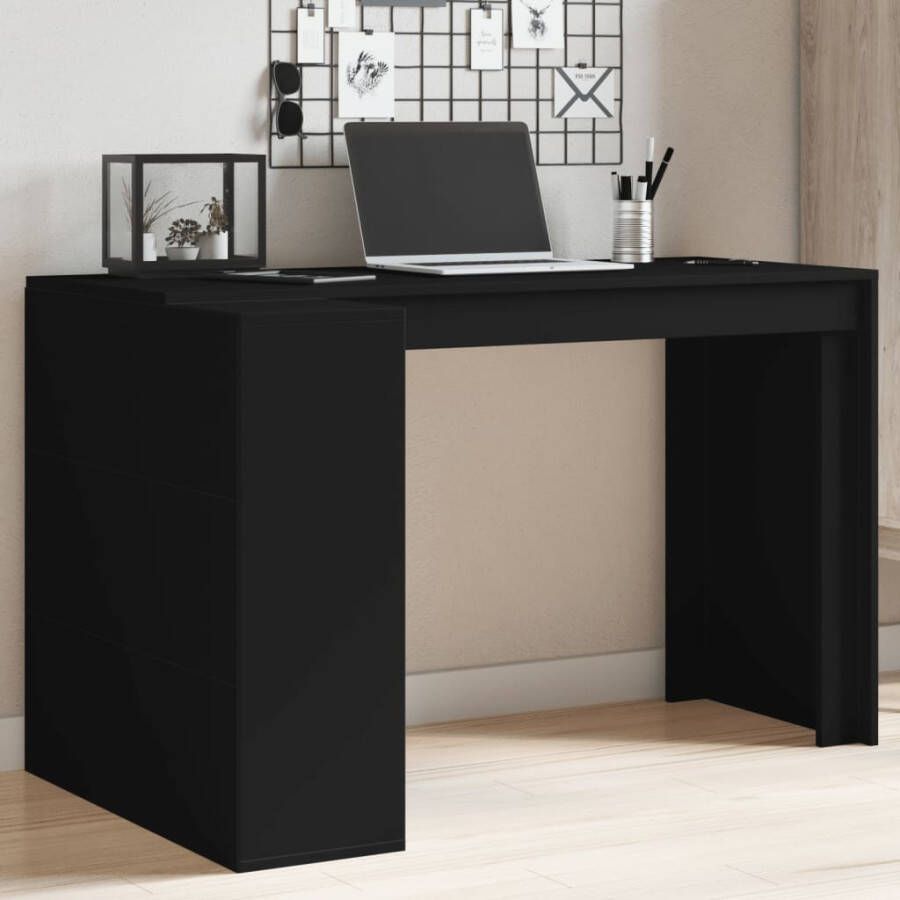 vidaXL Bureau 123 5x73 5x75 cm bewerkt hout zwart