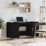 VidaXL Bureau 140x50x75 cm bewerkt hout zwart - Thumbnail 1