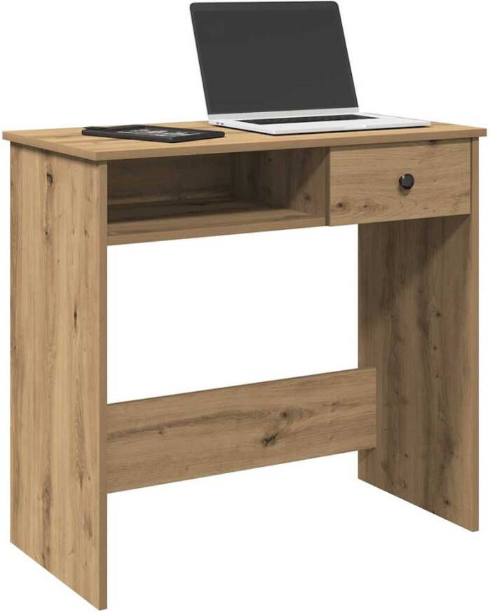 VidaXL Bureau 80x40x75 cm bewerkt hout artisanaal eikenkleurig