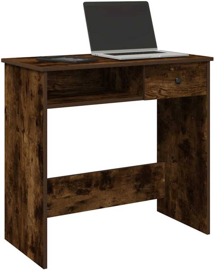 VidaXL Bureau 80x40x75 cm bewerkt hout gerookt eikenkleurig