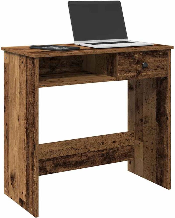 VidaXL Bureau 80x40x75 cm bewerkt hout oud houtkleurig