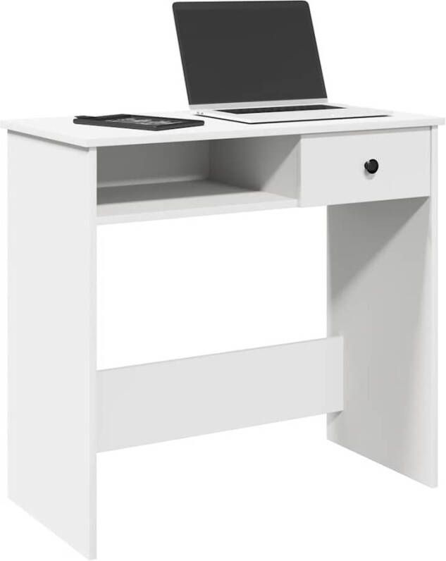 VidaXL Bureau 80x40x75 cm bewerkt hout wit