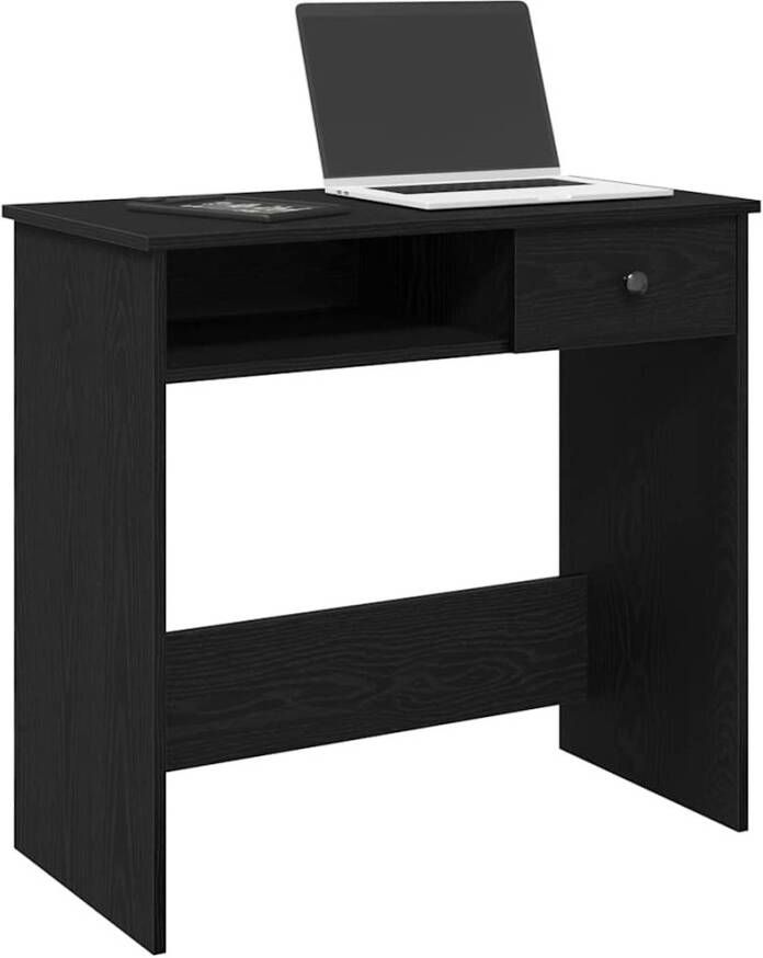 VidaXL Bureau 80x40x75 cm bewerkt hout zwart