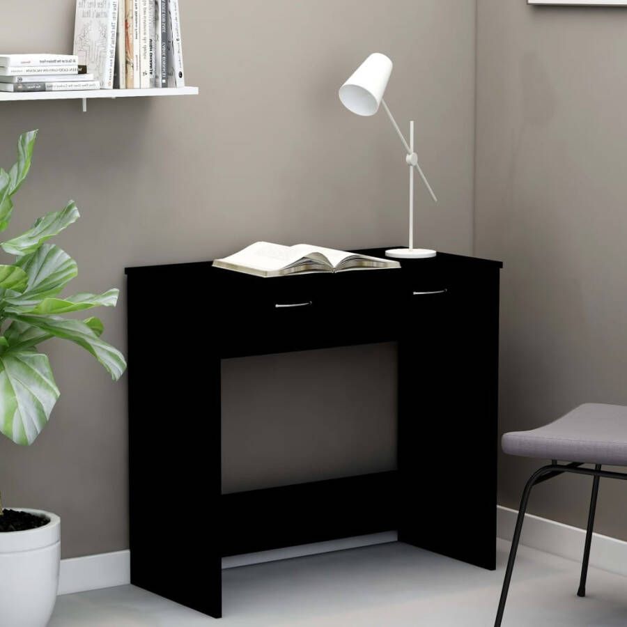 VidaXL Bureau 80x40x75 cm spaanplaat zwart
