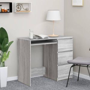 VidaXL Bureau 90x45x76 cm bewerkt hout grijs sonoma eikenkleurig