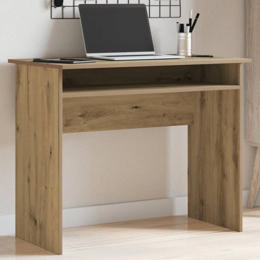 VidaXL Bureau 90x50x74 cm bewerkt hout artisanaal eikenkleur