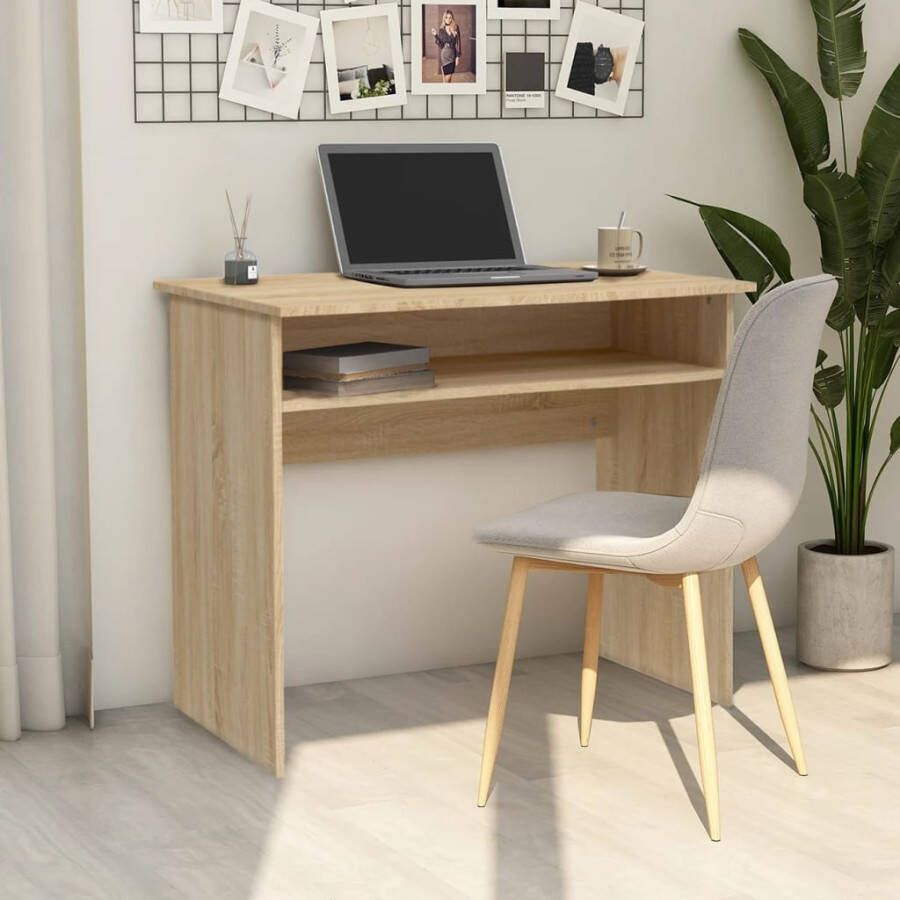 VidaXL Bureau 90x50x74 cm bewerkt hout sonoma eikenkleurig