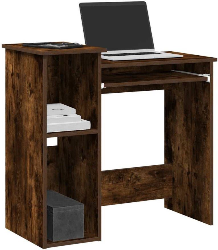 VidaXL Bureau met schappen 84x40x78 cm bewerkt hout gerookt eiken