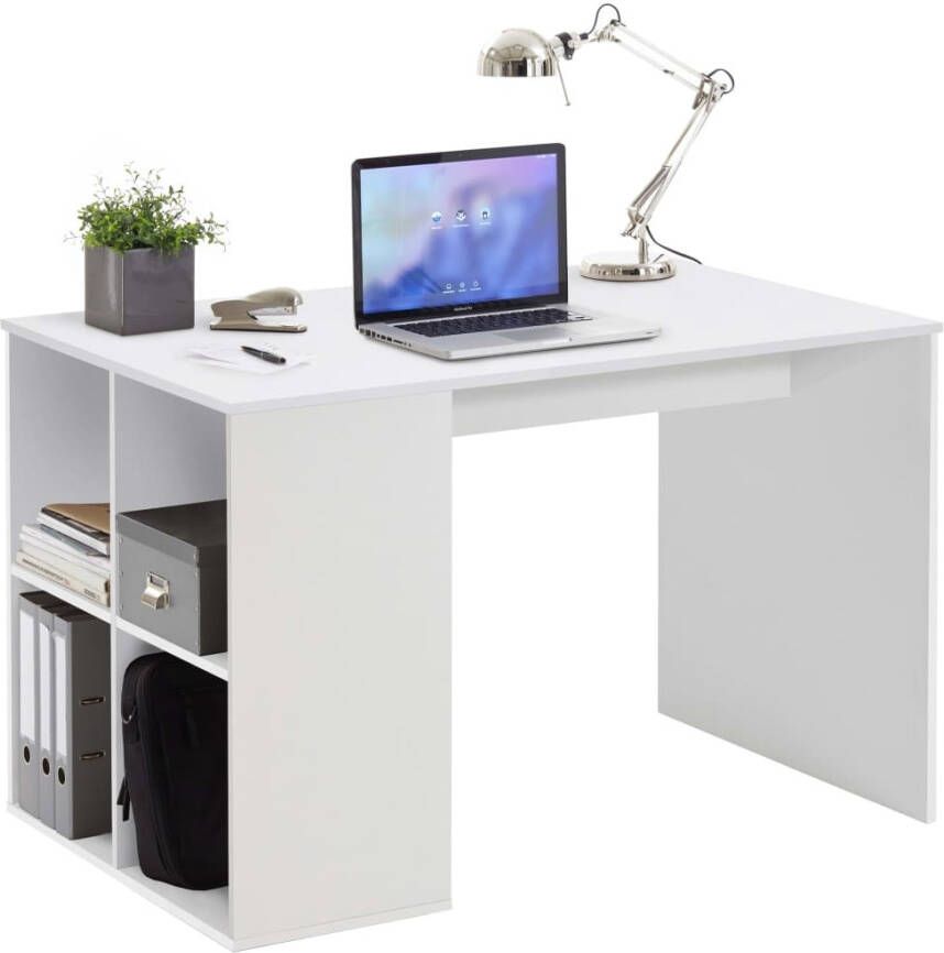 VidaXL Bureau met zijschappen 117x72 9x73 5 cm wit