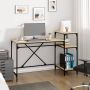 VidaXL Bureau schappen 135x50x90 bewerkt hout en ijzer sonoma eiken - Thumbnail 2