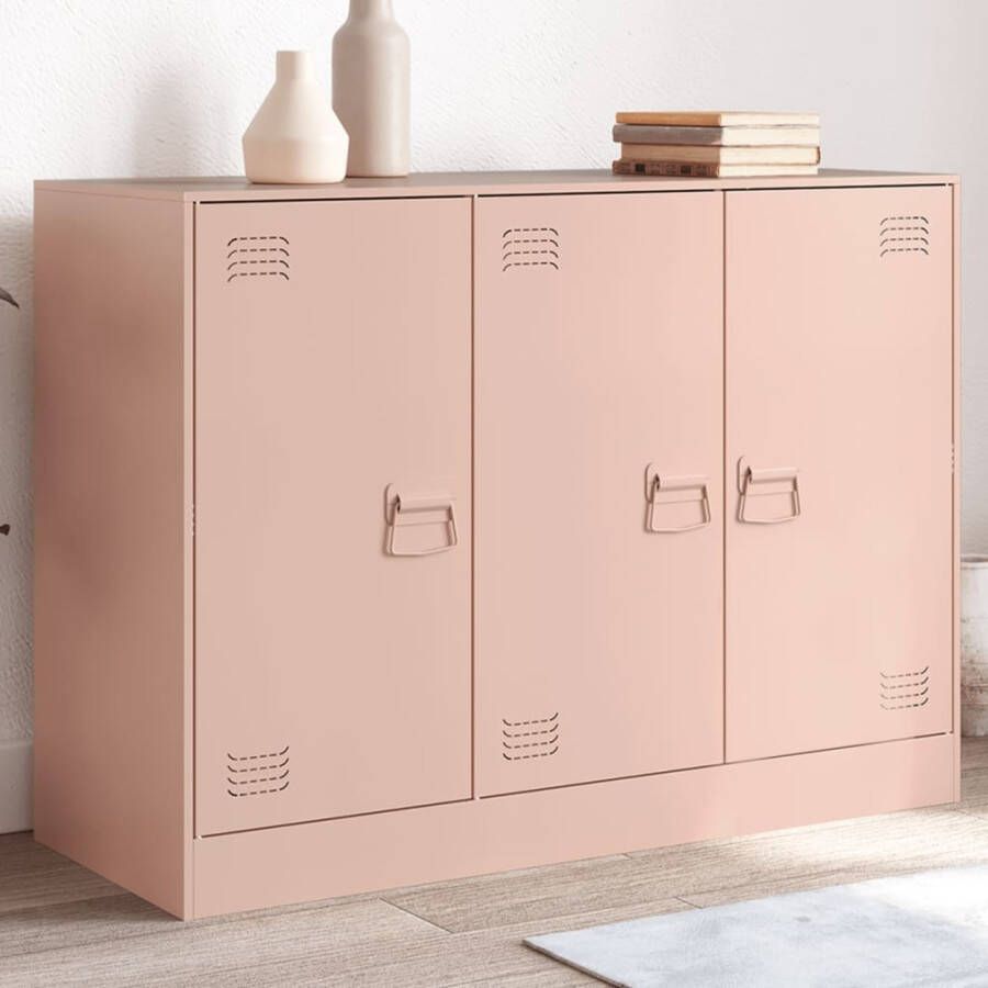 VidaXL Dressoir 99x39x73 cm staal roze