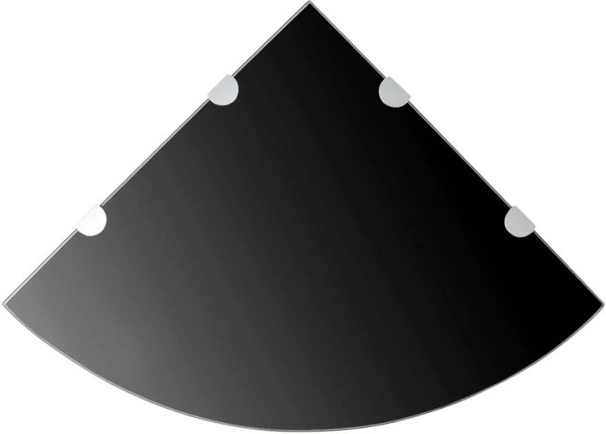 VidaXL Hoekschap met chromen dragers zwart 45x45 cm glas