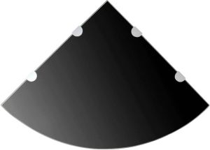 VidaXL Hoekschap met chromen dragers zwart 45x45 cm glas
