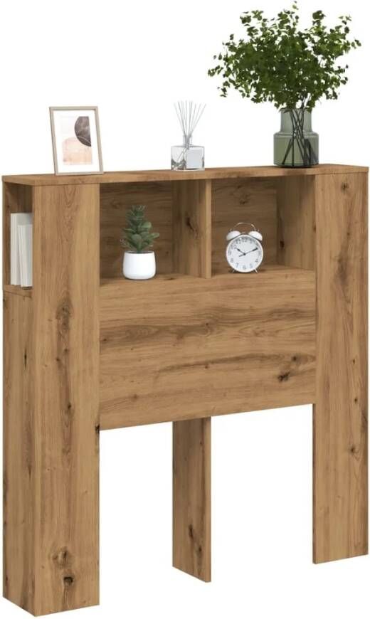 VidaXL Hoofdbordkast 100x19x104 5cm bewerkt hout artisanaal eikenkleur