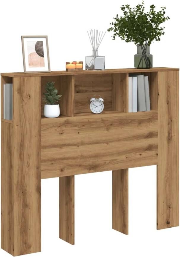 VidaXL Hoofdbordkast 120x19x104 5cm bewerkt hout artisanaal eikenkleur