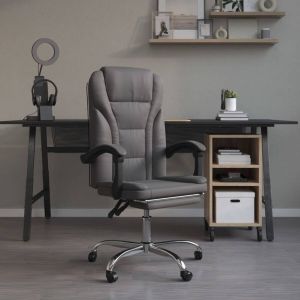 VidaXL Kantoorstoel verstelbaar kunstleer grijs